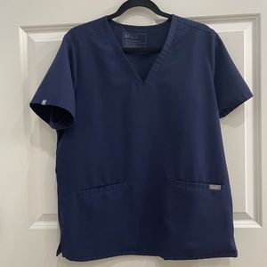 Figs Navy blue scrub top size L